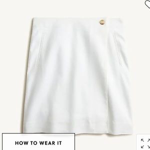 Wrap skirt in stretch linen White 00